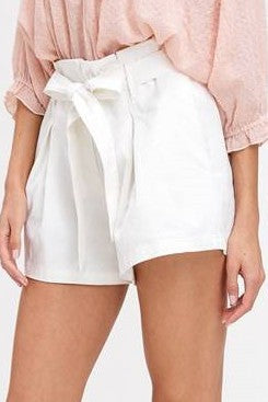 High-Waisted Belted Shorts